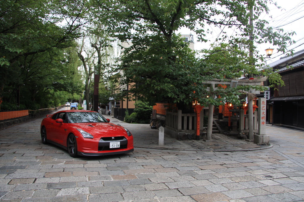 R35　GT-R　in　京都＠祇園