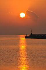 彦根港の夕陽