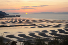 熊本県宇土・御輿来海岸の夕暮れ