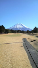 富士山と秋空ゴルフ