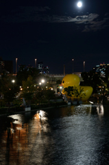 満月とラバーダック