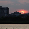 河川敷の夕暮れ