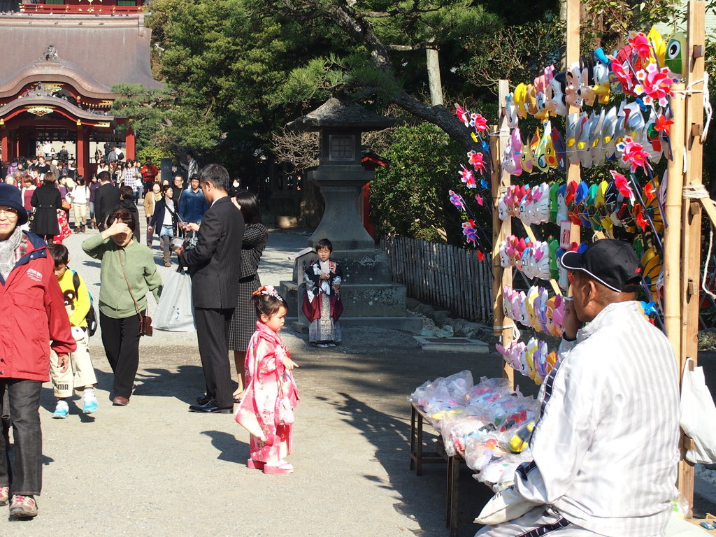 鶴岡八幡宮にて。