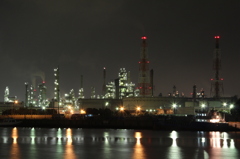 堺の夜景　工場？