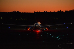 空港の夕暮れ