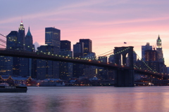 ニューヨークの夜景、ブルックリンブリッジ