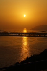 瀬戸大橋の夕日