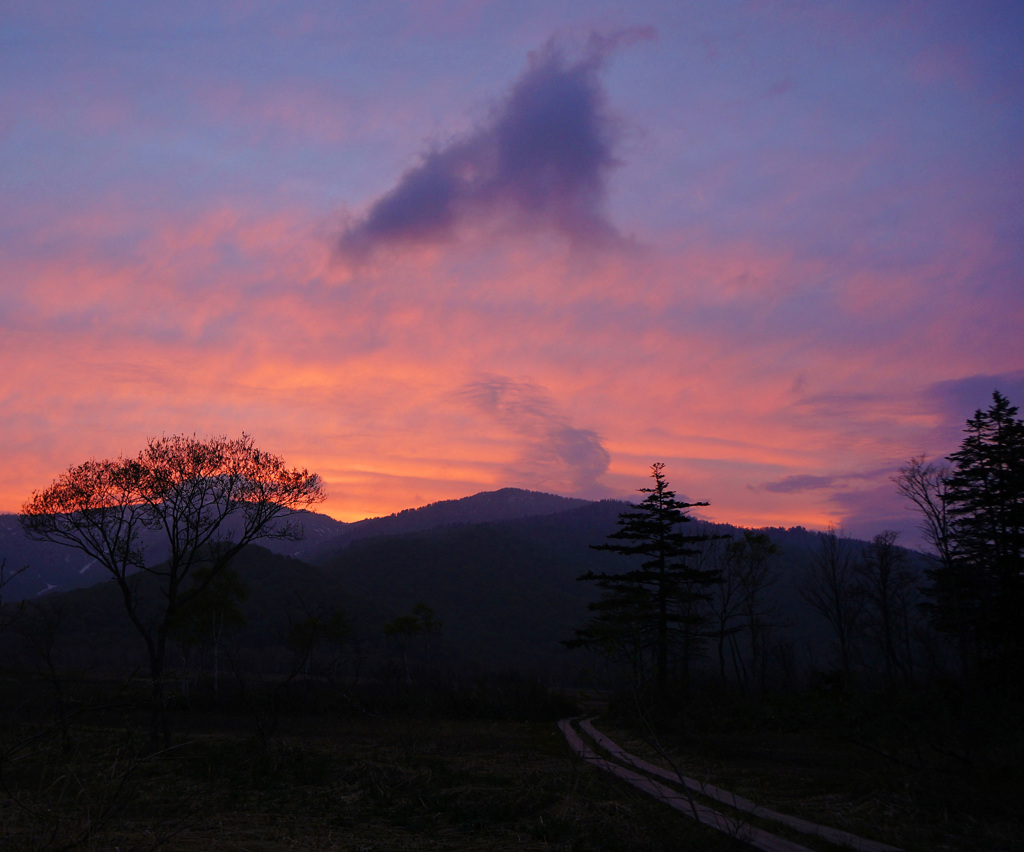 尾瀬の夕焼け