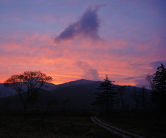 尾瀬の夕焼け
