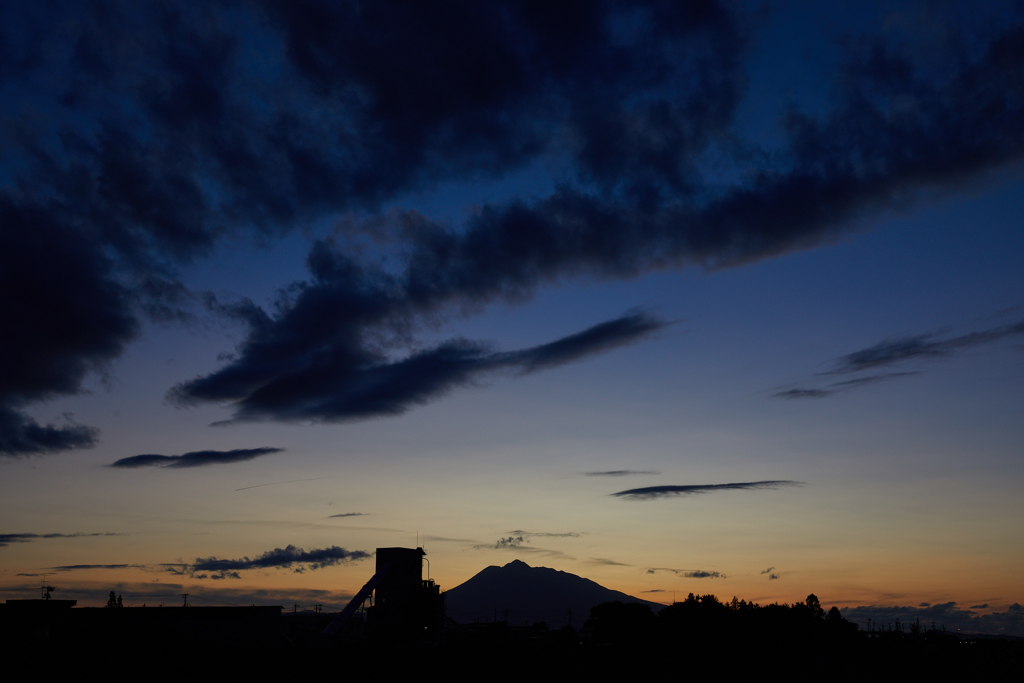 岩木山の夕暮れ