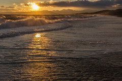 袖が浜夕景