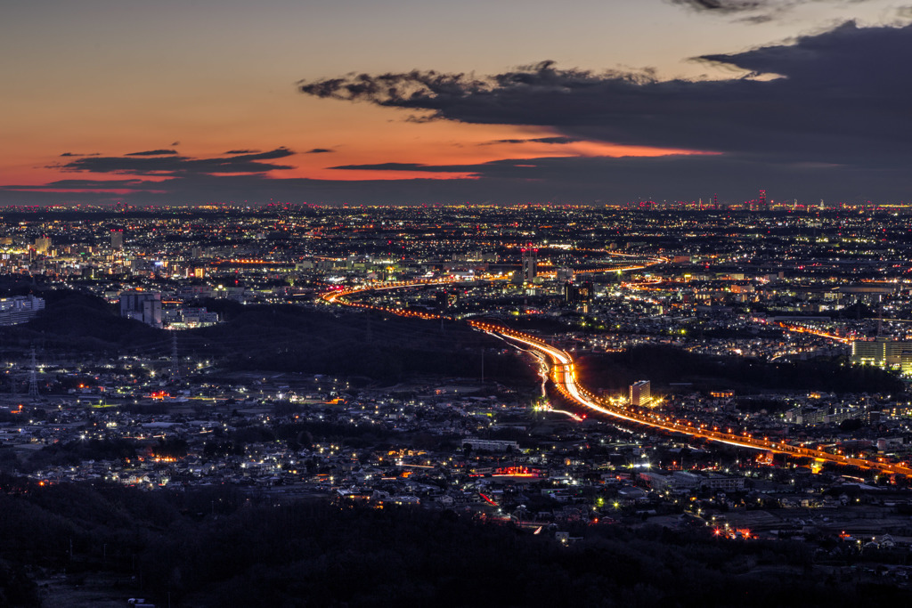 関東平野の夜明け前