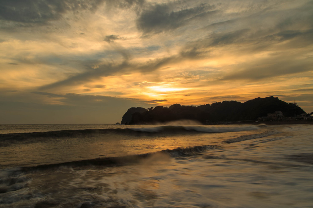西伊豆大浜海岸の夕暮れ
