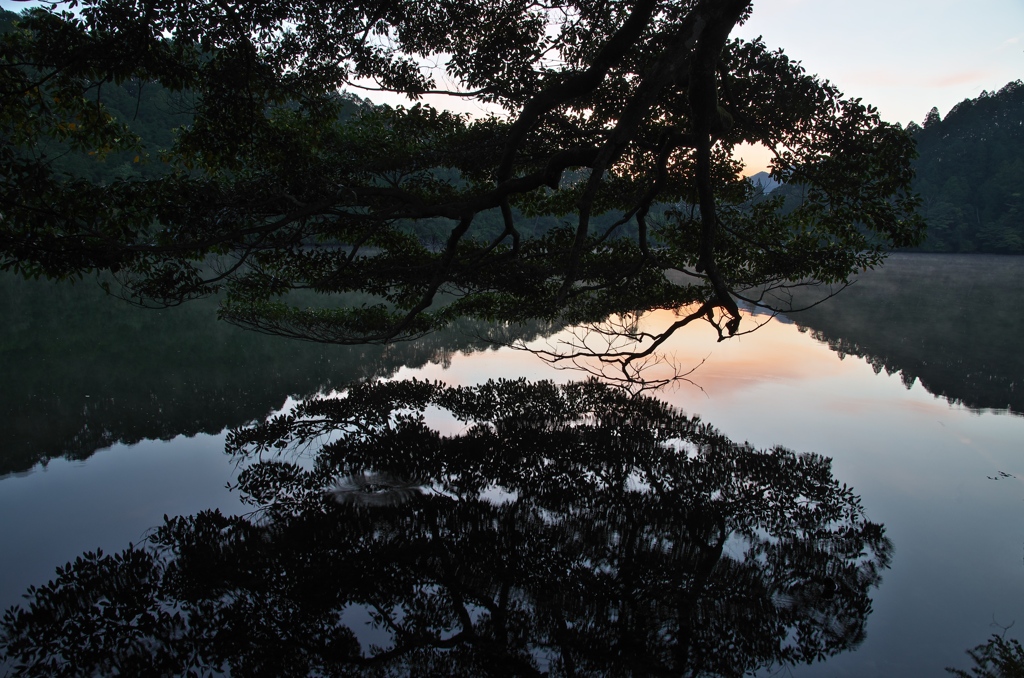 明神池の朝　