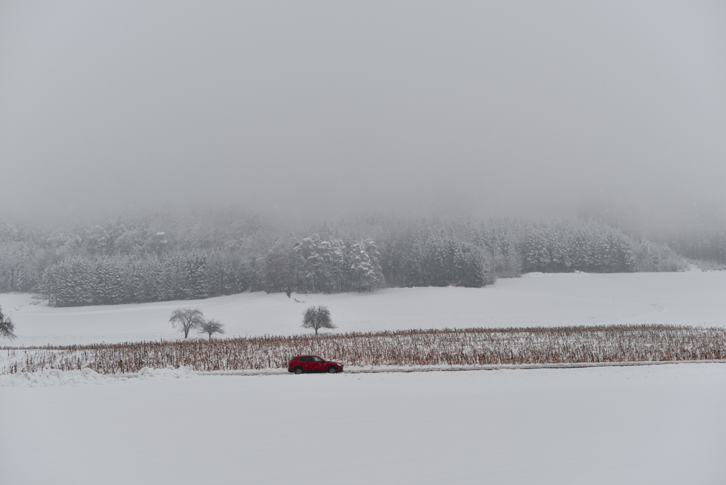 雪の景色　車