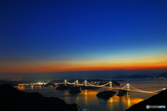 来島海峡大橋の夜景