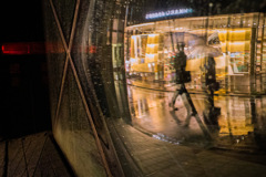 Reflective rainy night