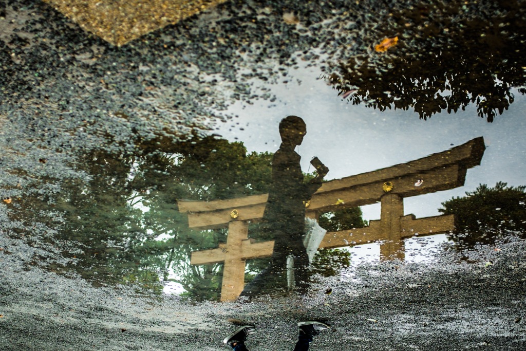 In the puddle
