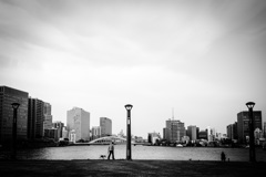 At the riverside park