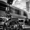 Wheelchair, running train & ferris wheel