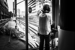 Waiting for the train