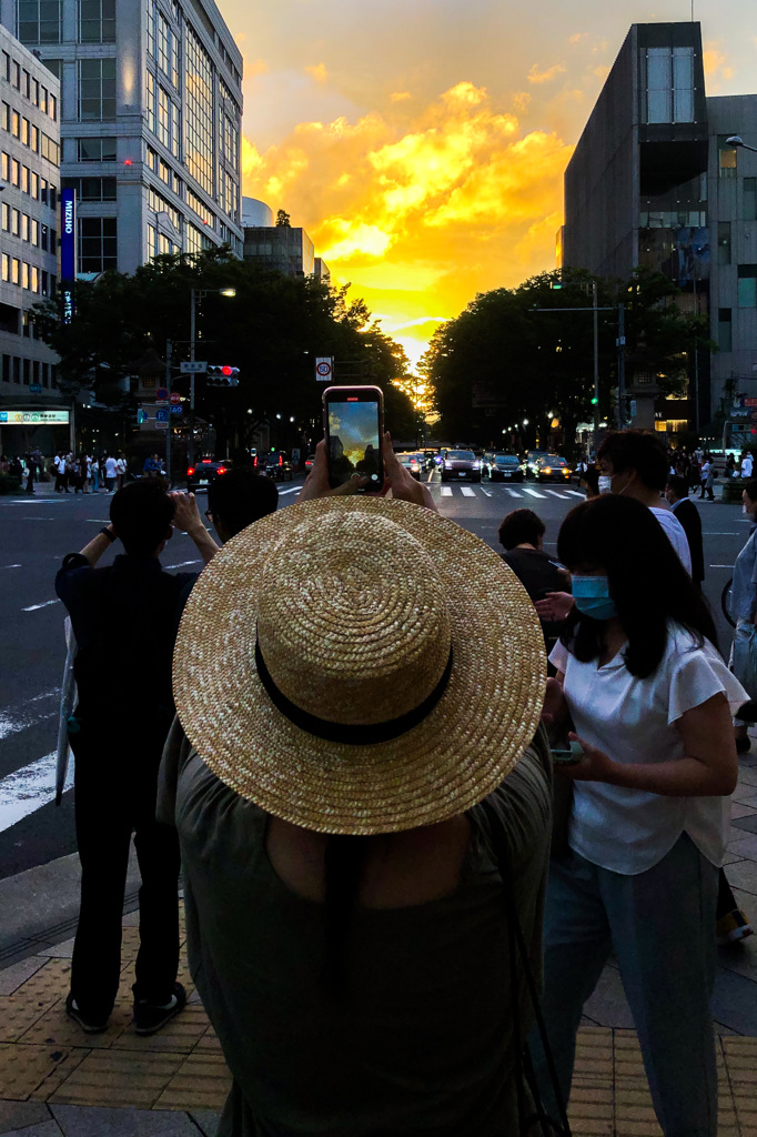 Straw hat and evening glow