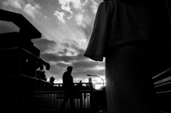 At the pedestrian bridge