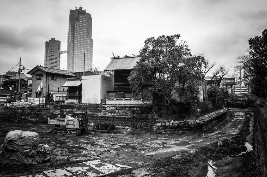 Behind the shrine
