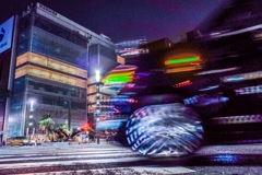 Scramble crossing in midnight