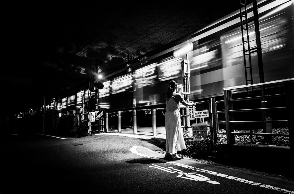 At the crossing