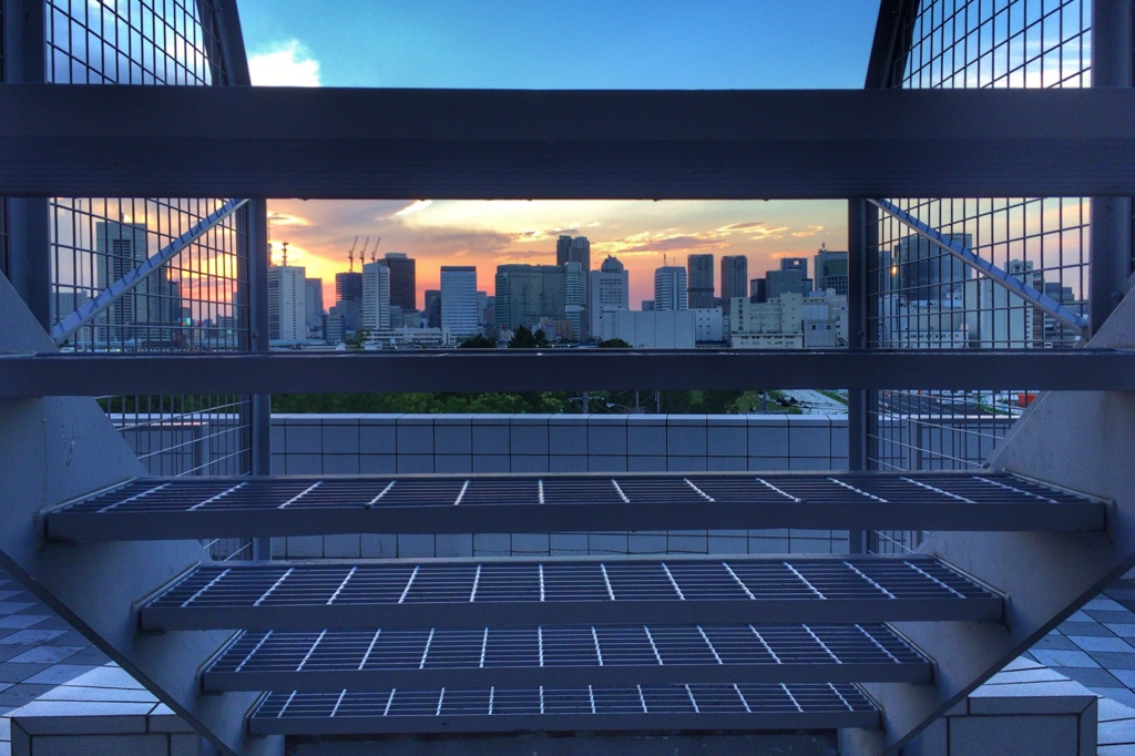 Urban buildings in the frame