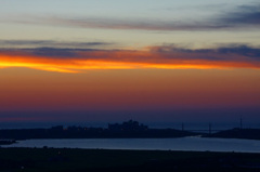 　　　潟の夕景