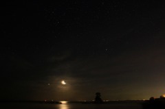 月と星と雨晴海岸