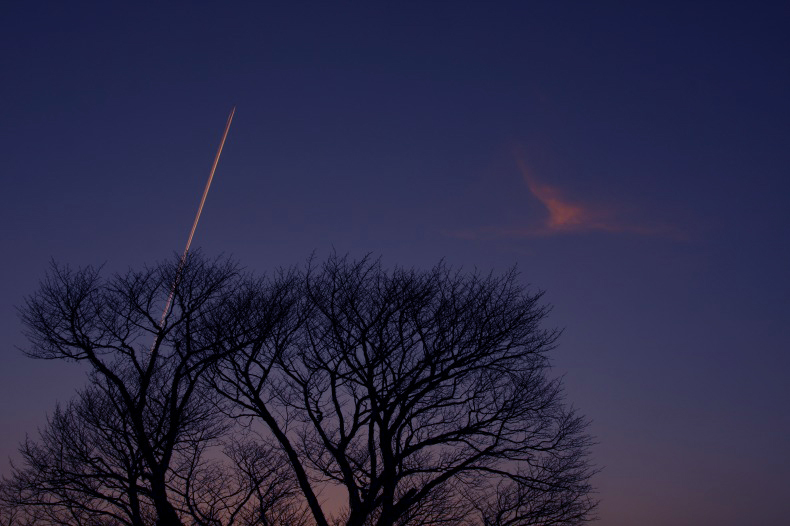 　　　鶴に見える雲