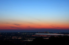 　　　潟の夕景