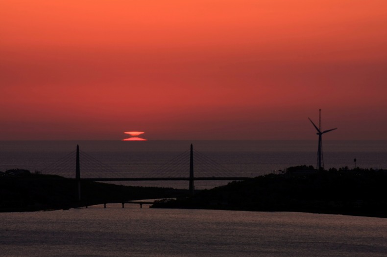 　　　変形夕陽