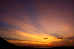 　　　潟の夕焼け