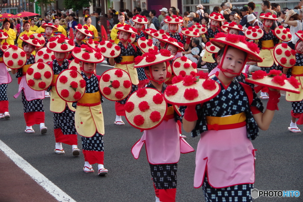 花笠がいっぱい