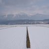 雪原と鳥海山