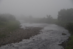 霧の朝‐最上小国川
