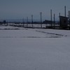 眩しくて目を細めて見る白兎駅
