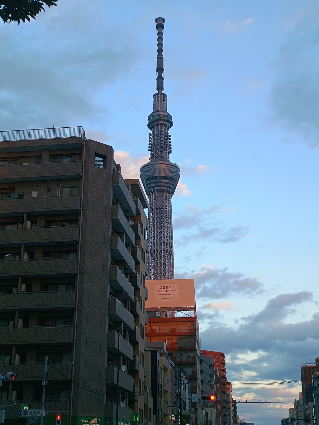 黄昏時のスカイツリー