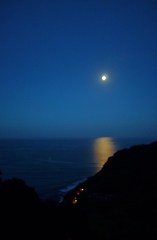 海岸線からの夕日