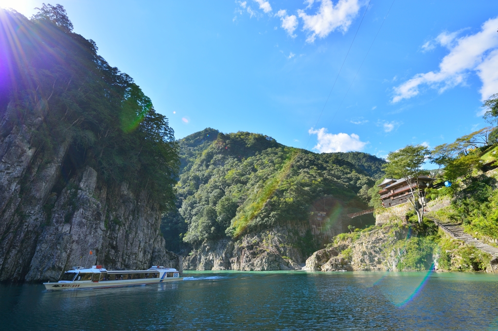 ｳｫｰﾀｰｼﾞｪｯﾄ船到着　~瀞峡三県境~