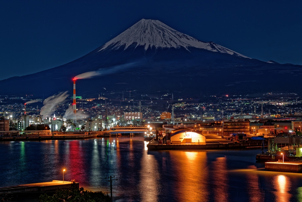 夜富士巡礼　-田子の浦港-