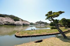 池を中心にワイドに