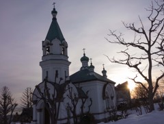 冬の朝、ハリストス正教会