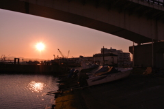 夕暮れの港４