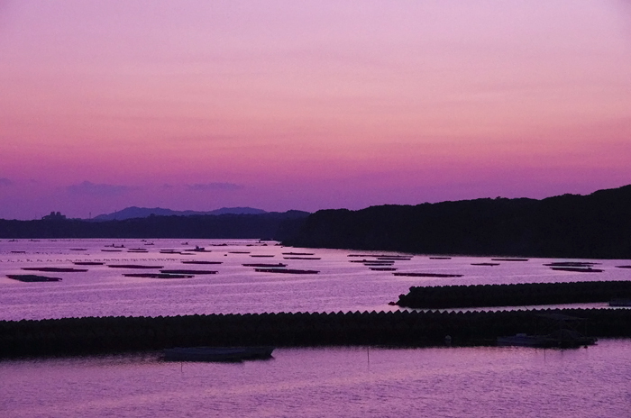 夕暮れの漁港・・