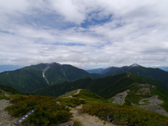 仙丈ヶ岳と甲斐駒ケ岳